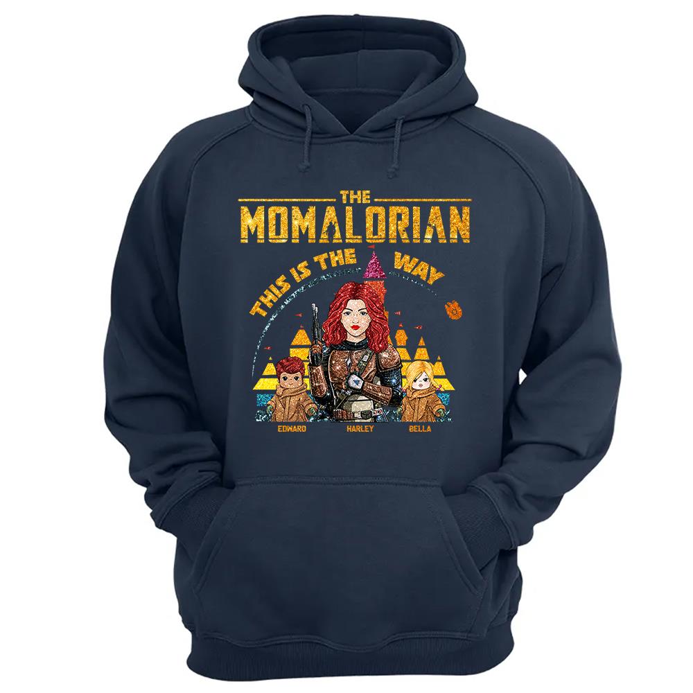 The Momalorian This Is The Way - Personalized Glitter Style Shirt For Mom Dad New Version 2026 Nh00