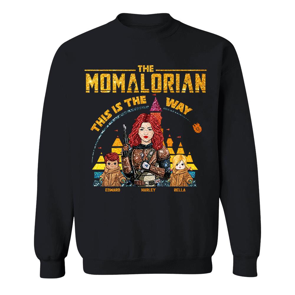 The Momalorian This Is The Way - Personalized Glitter Style Shirt For Mom Dad New Version 2026 Nh00