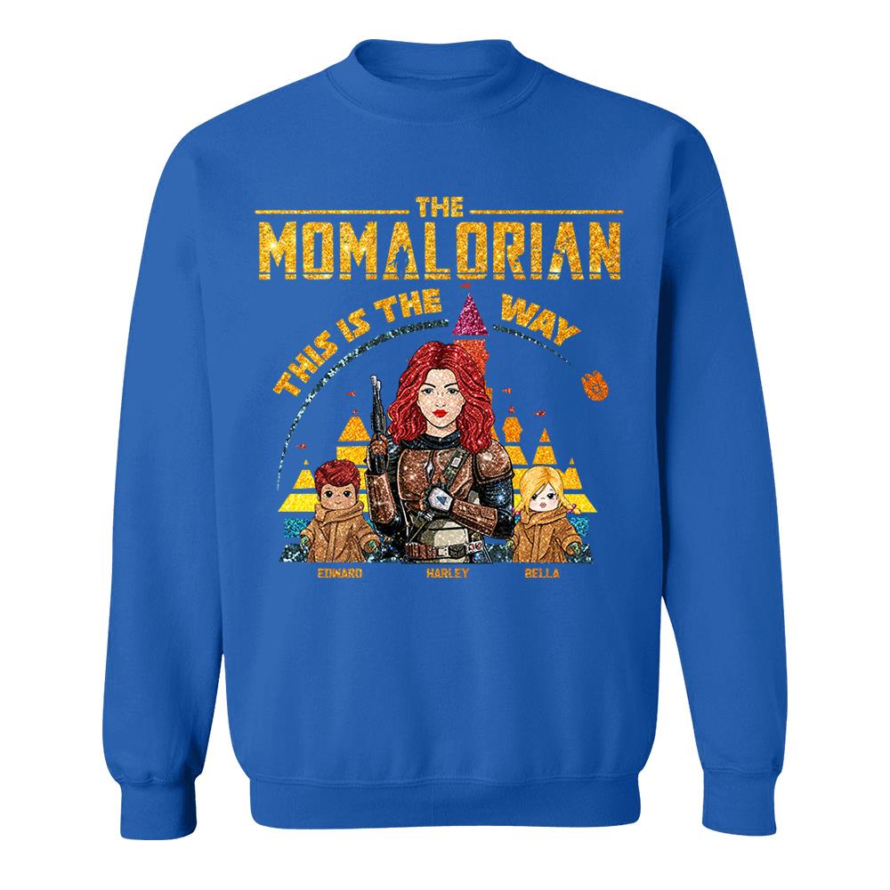 The Momalorian This Is The Way - Personalized Glitter Style Shirt For Mom Dad New Version 2026 Nh00