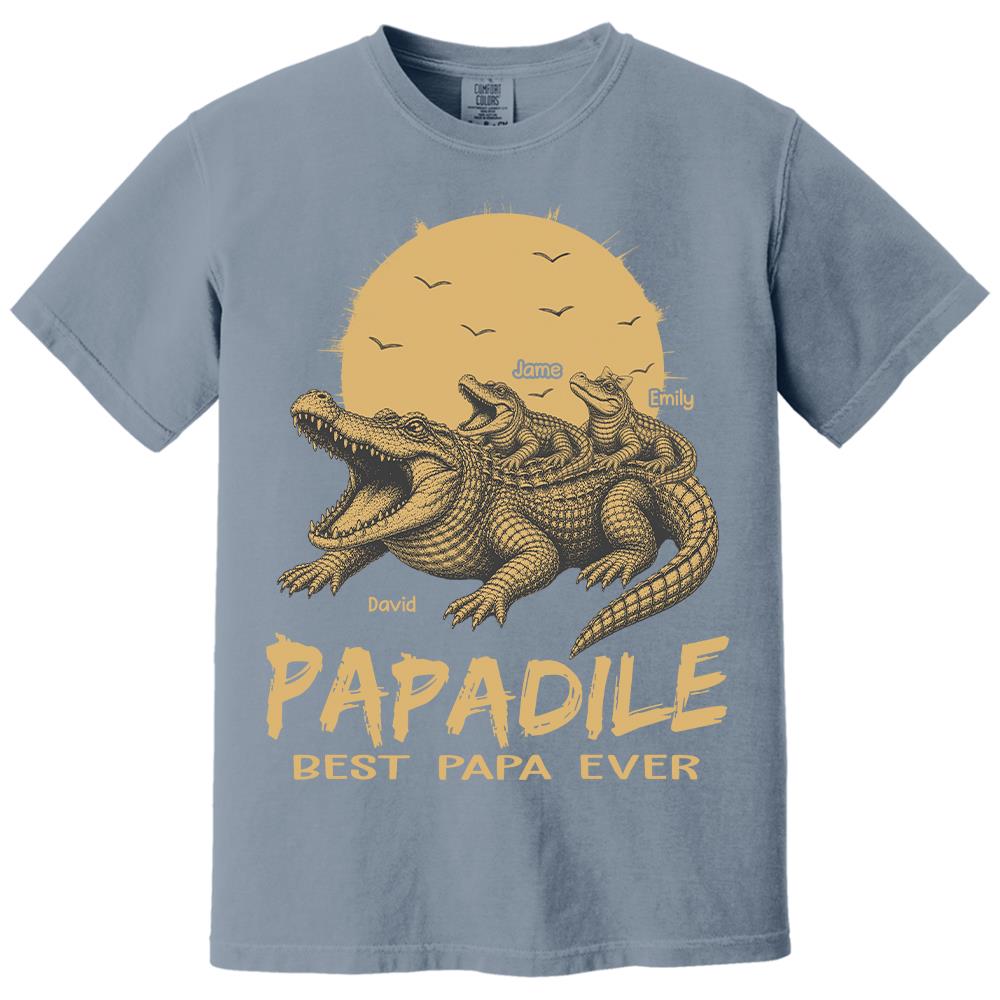 Custom Papadile Crocodile Papa Shirt, Alligator Dad Gift L0411 Hv01