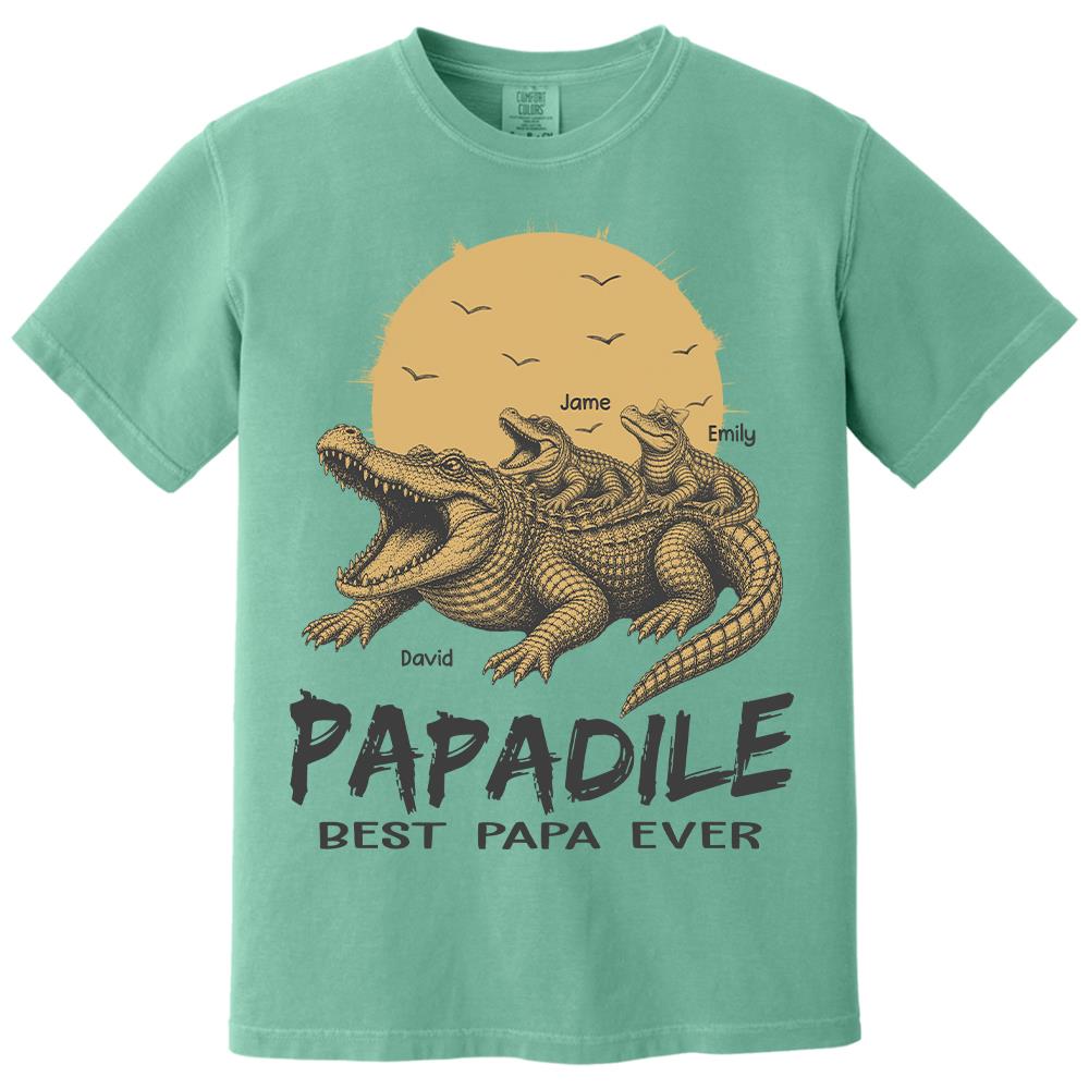 Custom Papadile Crocodile Papa Shirt, Alligator Dad Gift L0411 Hv01