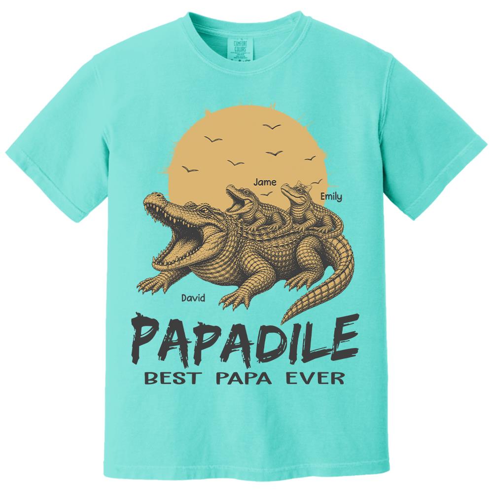 Custom Papadile Crocodile Papa Shirt, Alligator Dad Gift L0411 Hv01