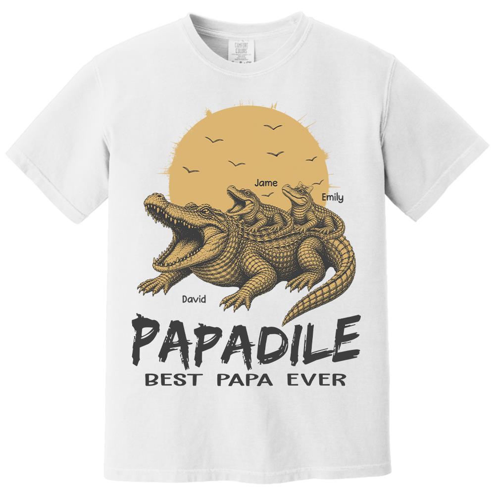 Custom Papadile Crocodile Papa Shirt, Alligator Dad Gift L0411 Hv01