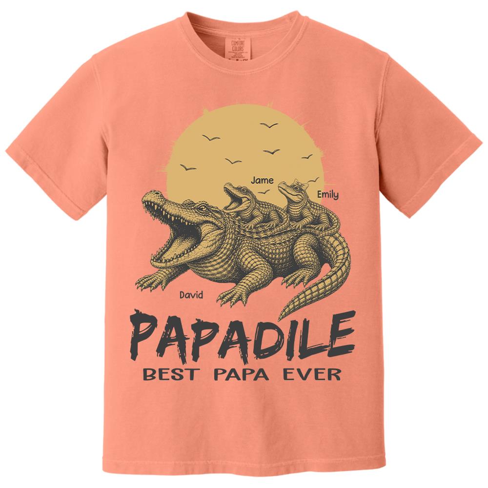 Custom Papadile Crocodile Papa Shirt, Alligator Dad Gift L0411 Hv01