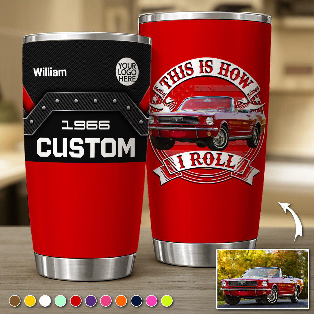 Custom Photo Car Tumbler - Gift for Father's Day, Car Lovers A2110