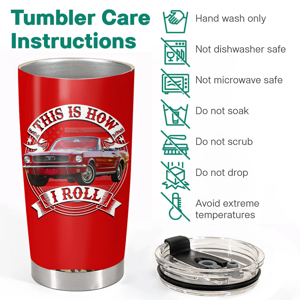 Custom Photo Car Tumbler - Gift for Father's Day, Car Lovers A2110
