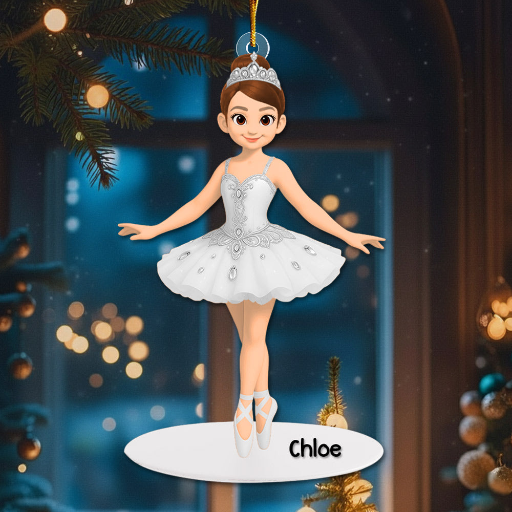 Ballerina Little Girl Christmas Personalized Acrylic Ornament Na02 Li29