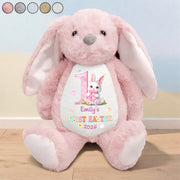 Personalized Plush Bunny with Custom Name for Baby's First Easter, Pastel Keepsake, Unique Gift for New Baby Pt99