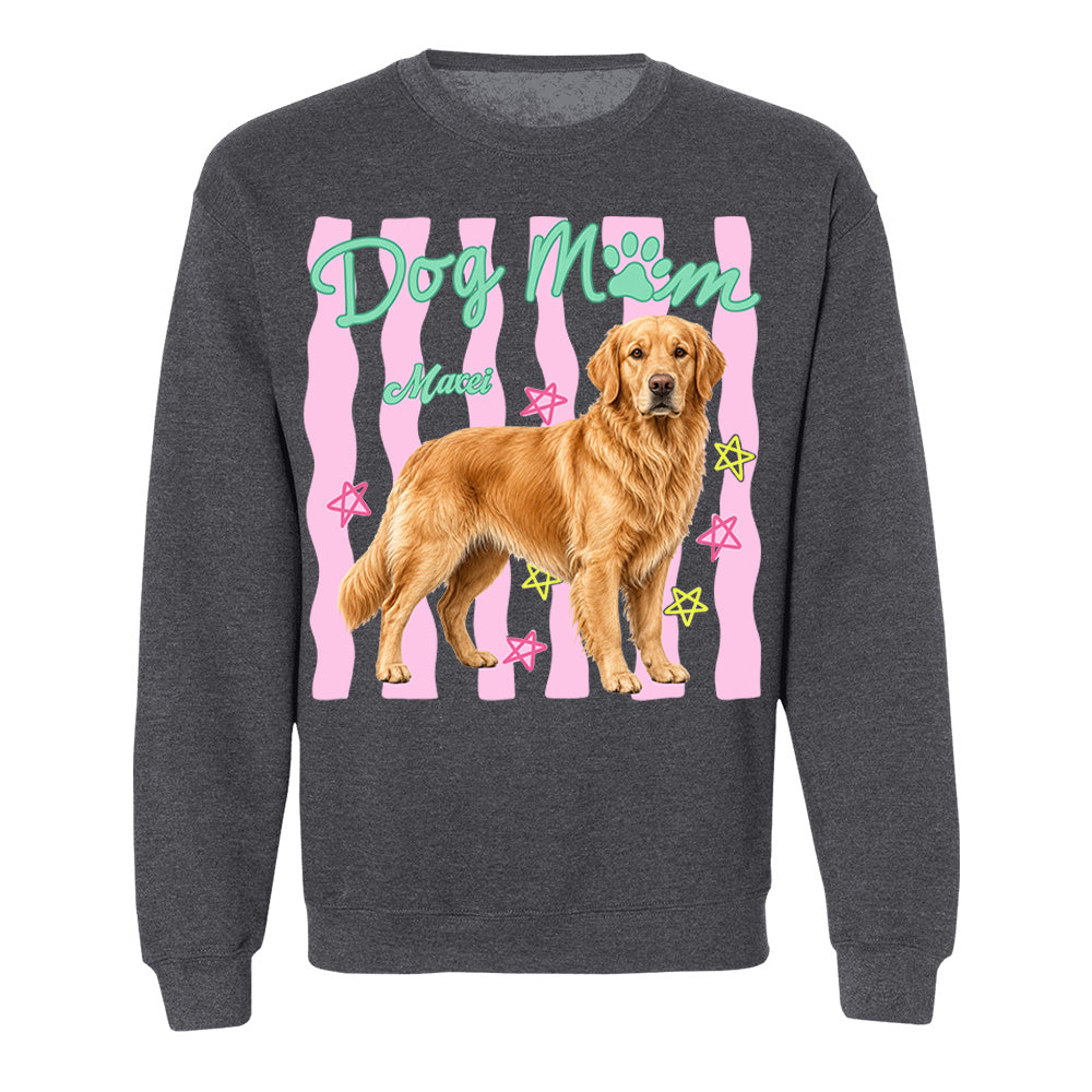 Personalized Dog Mom Shirt, Everyday Striped Shirt, Preppy Dog Mama, Gift For Dog Lover T1807 Pt99