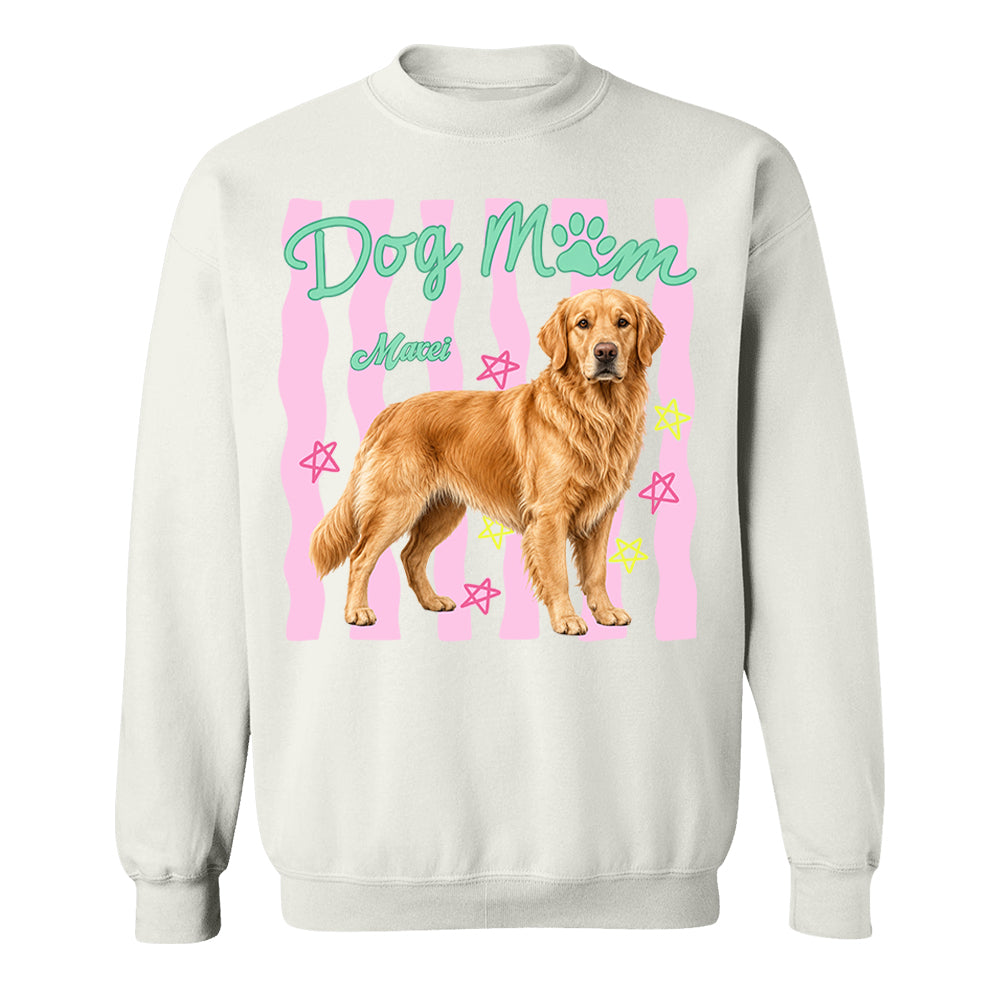 Personalized Dog Mom Shirt, Everyday Striped Shirt, Preppy Dog Mama, Gift For Dog Lover T1807 Pt99