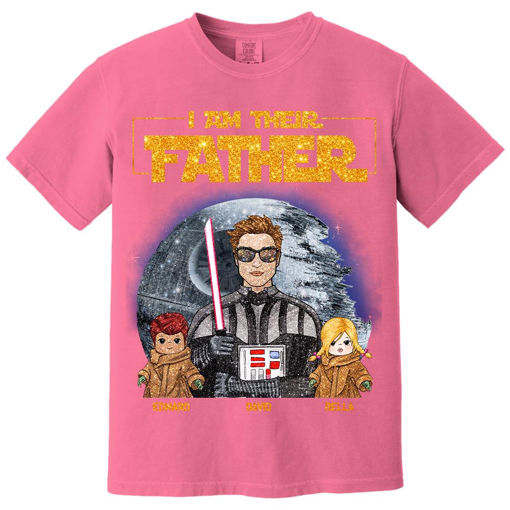 I Am Their Father Custom Personalized Glitter Style Shirt For Dad - Father's Day Gift Hv01