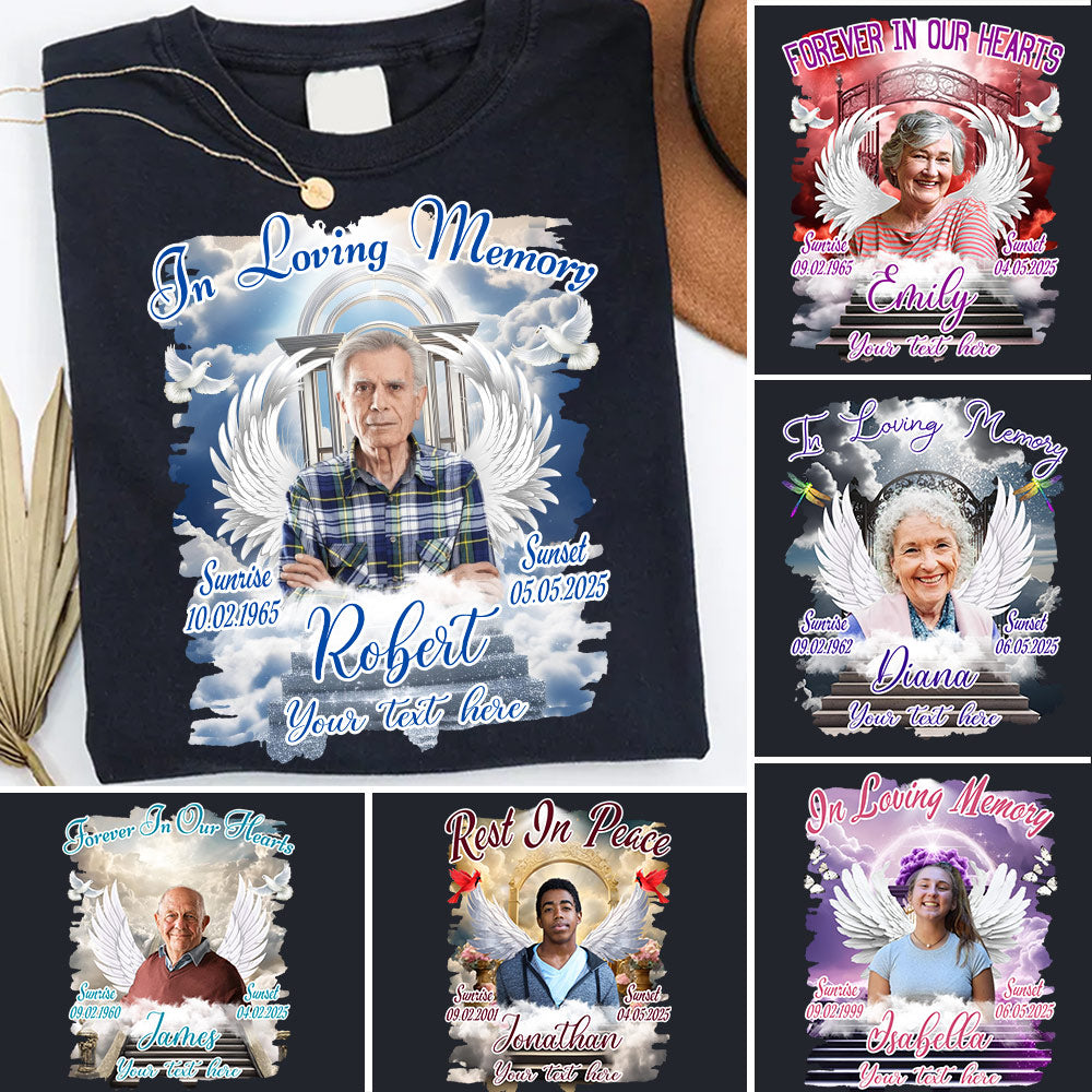 Custom Upload Photo In Loving Memory Shirt