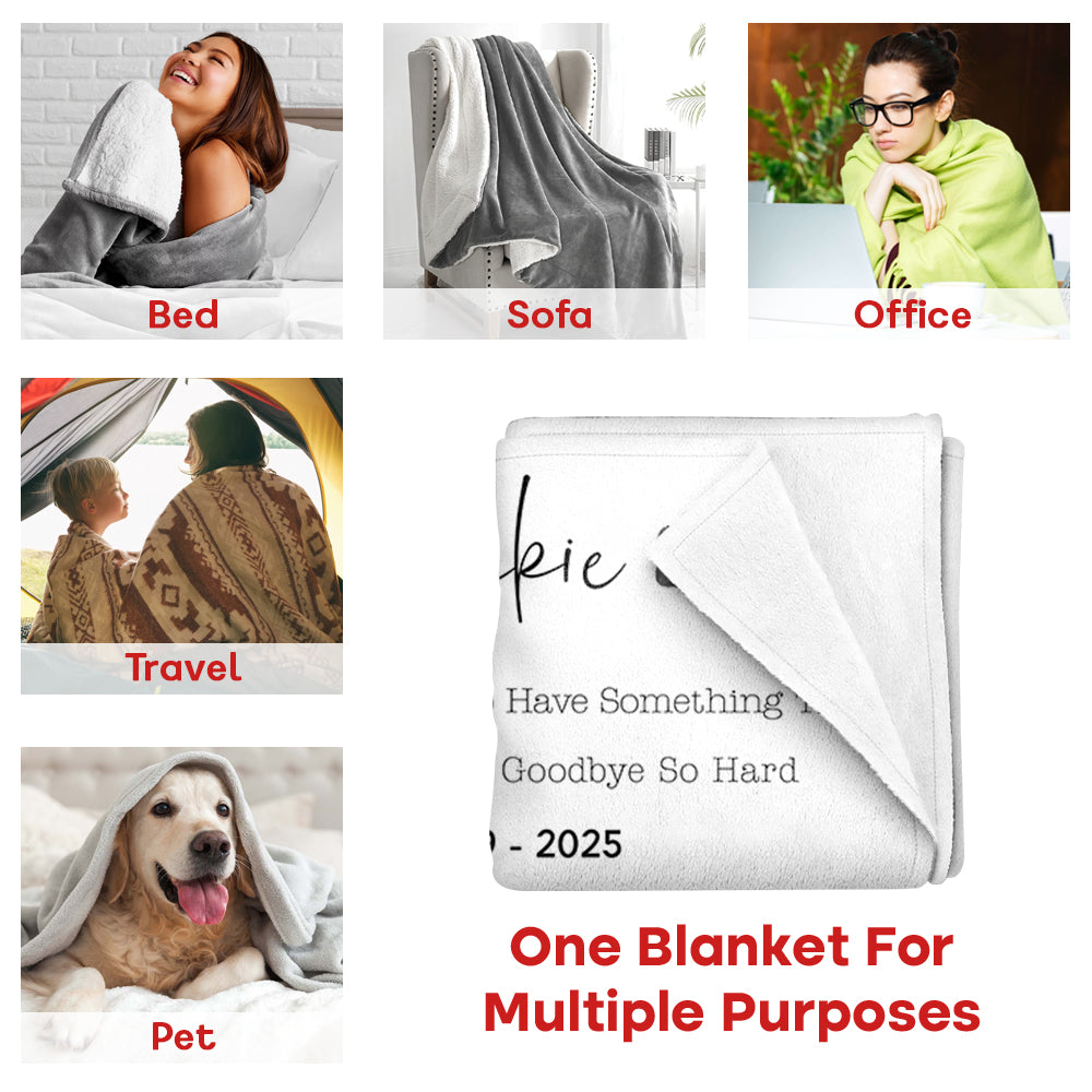 Custom Dog Memorial Blanket With Pet Photo – Personalized Pet Remembrance Gift For Dog Mom & Dad T1807