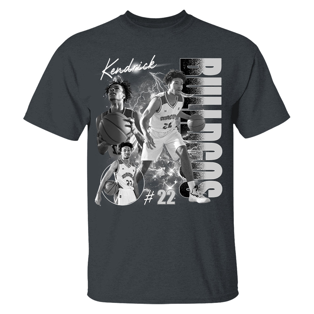 Personalized Photo Basketball Player Shirt - Custom Team Name School Name Bootleg Shirt T1807 Pt99