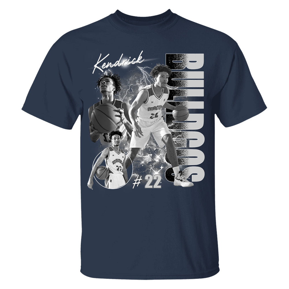 Personalized Photo Basketball Player Shirt - Custom Team Name School Name Bootleg Shirt T1807 Pt99