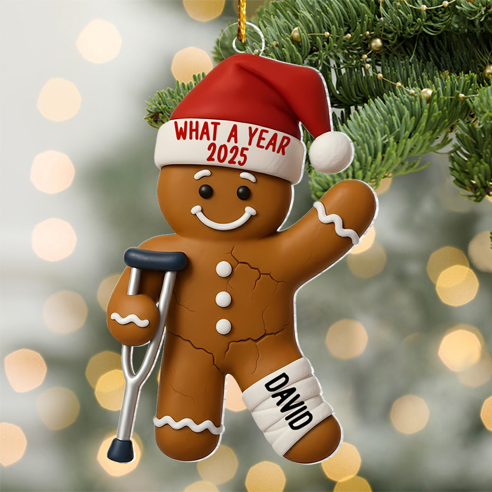 Injured Gingerbread Ornament 2025, Personalized Broken Leg Christmas, Holiday Gag, Broken Arm Decor, Christmas Tree Gift, Injury Ornament T18 VH01