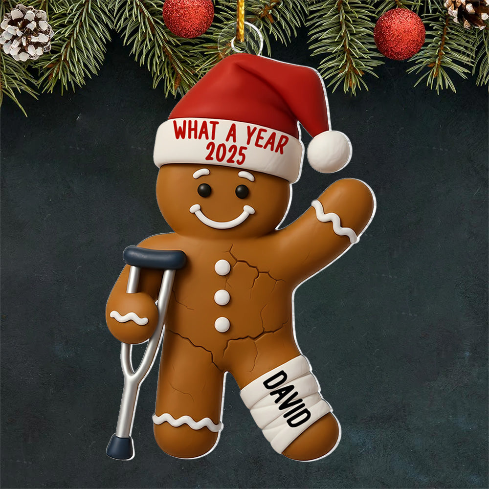 Injured Gingerbread Ornament 2025, Personalized Broken Leg Christmas, Holiday Gag, Broken Arm Decor, Christmas Tree Gift, Injury Ornament T18 VH01
