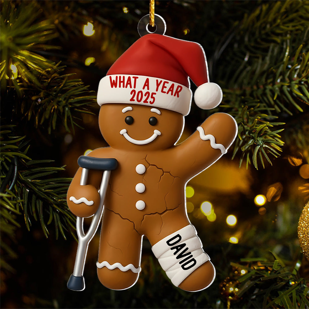 Injured Gingerbread Ornament 2025, Personalized Broken Leg Christmas, Holiday Gag, Broken Arm Decor, Christmas Tree Gift, Injury Ornament T18 VH01