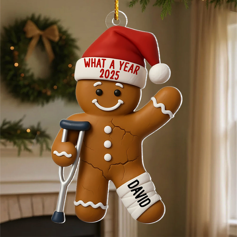 Injured Gingerbread Ornament 2025, Personalized Broken Leg Christmas, Holiday Gag, Broken Arm Decor, Christmas Tree Gift, Injury Ornament T18 VH01