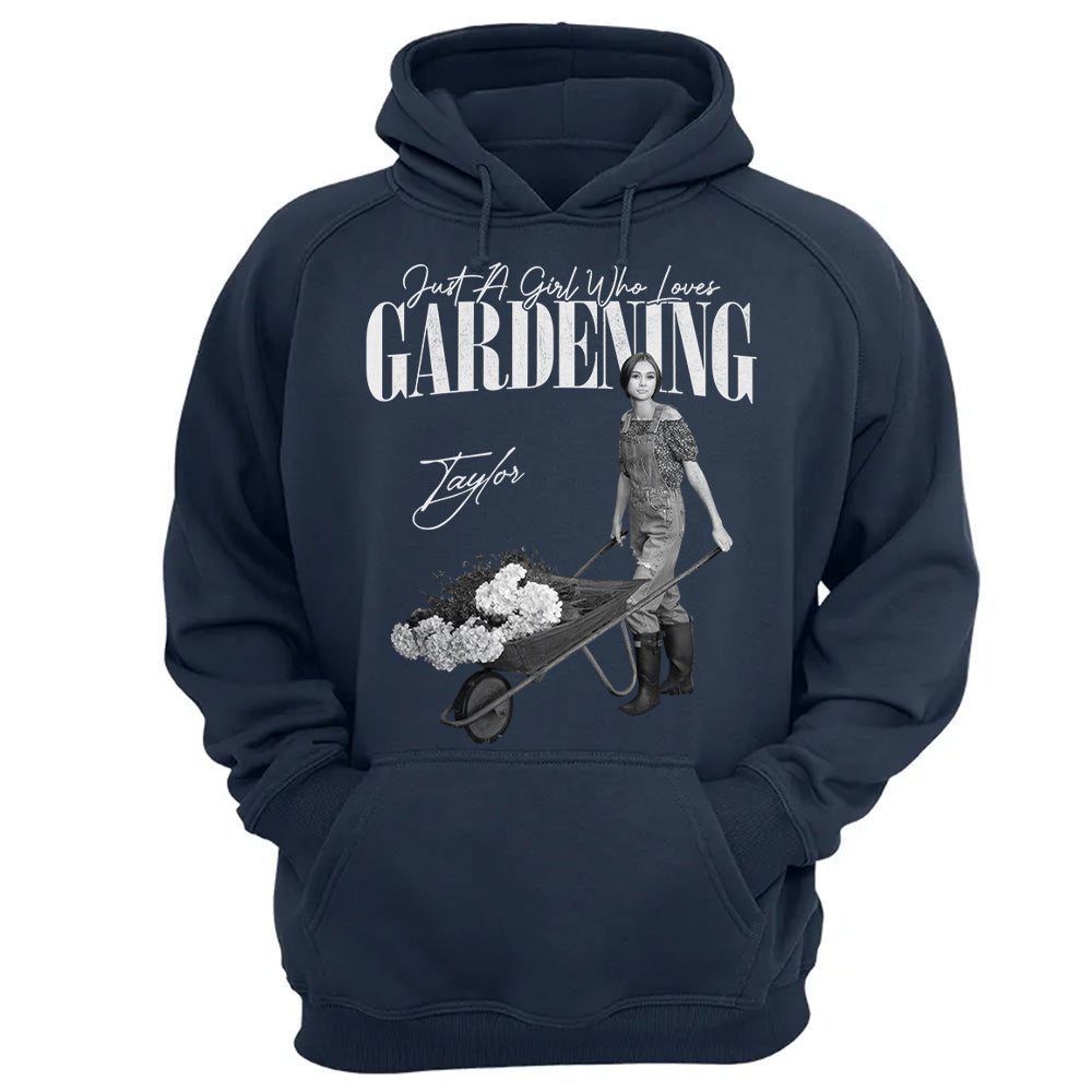Just A Girl Who Loves Gardening - Washed Tee Retro Bootleg Shirt For Gardening Lovers Na02