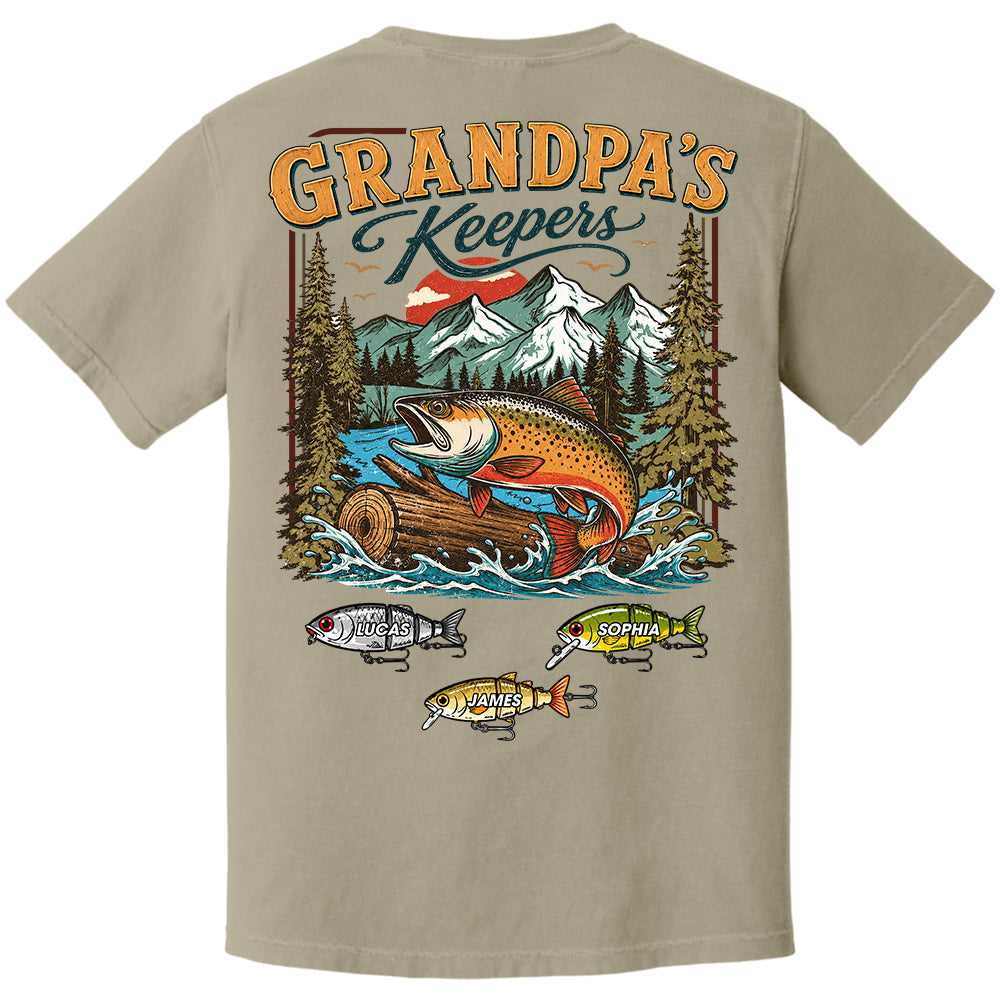 Grandpa’s Keepers T-Shirt – Personalized Fishing Grandpa Shirt Vr2 T24