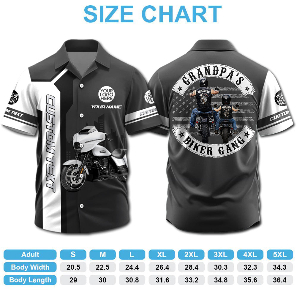 Grandpa’s Biker Gang - Personalized Upload Vechicle PhotoHawaiian Shirt - Personalized Gift For Dad, Grandpa, Biker A2110 Pt99