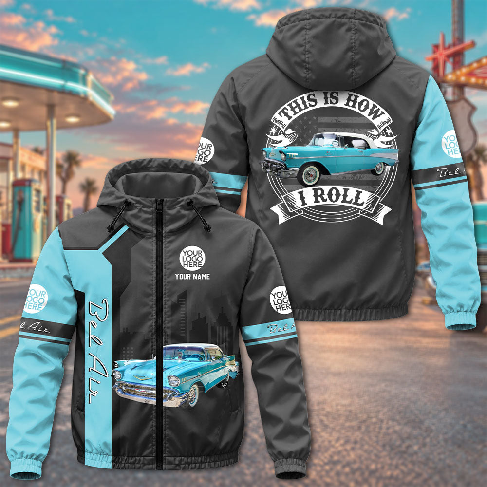 This Is How I Roll - Custom Photo Classic Car Windbreaker Jacket - Personalized Name Car Jacket A2110 T24