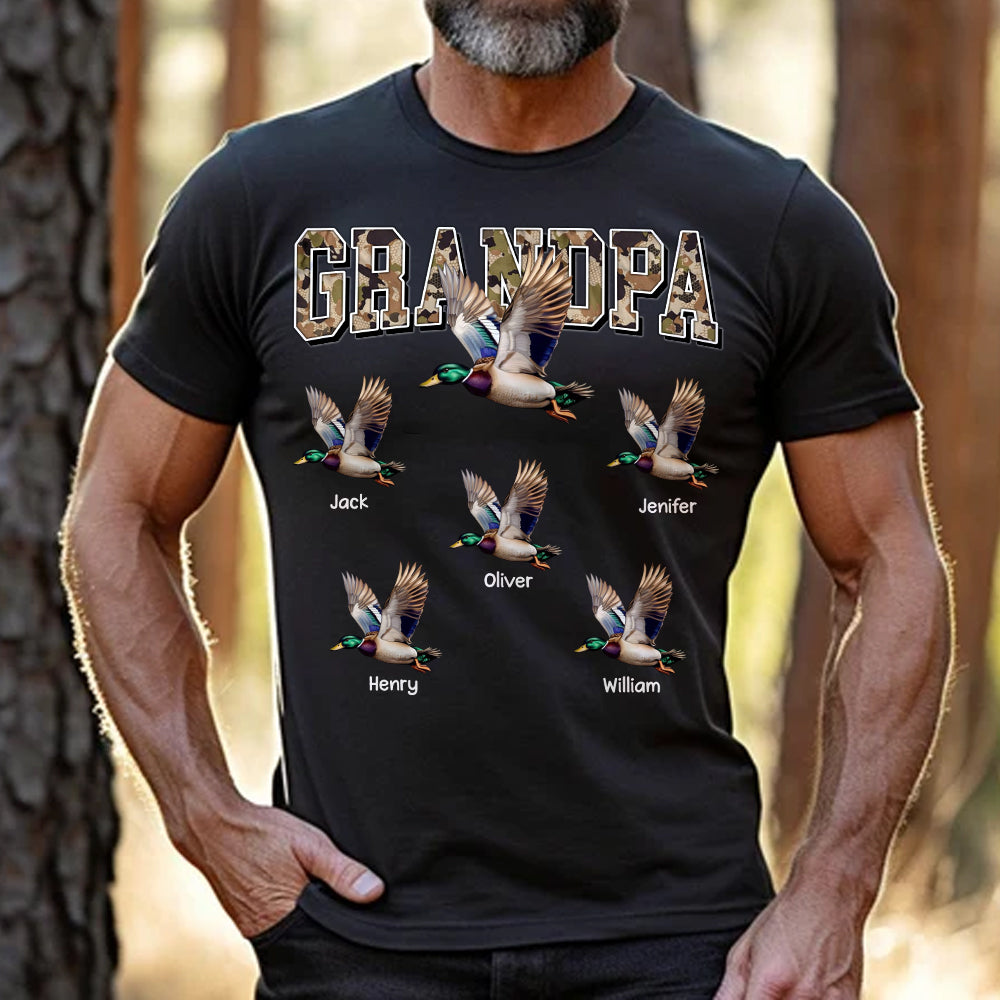 Grandpa Hunting Camo Mallard Duck Personalized Shirt For Grandpa Hv01