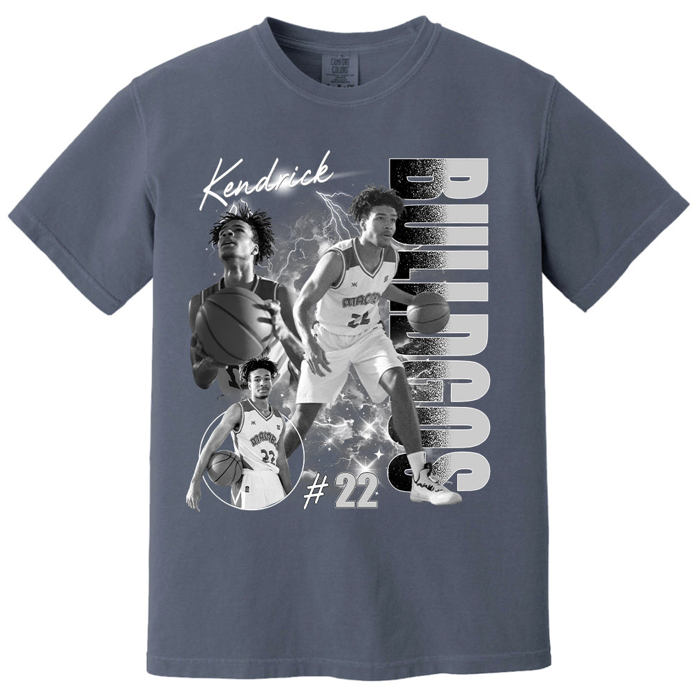 Personalized Photo Basketball Player Shirt - Custom Team Name School Name Bootleg Shirt T1807 Pt99