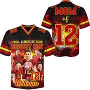 Custom Photo Football Jersey I Will Always Be Your Biggest Fan Game Day Shirt For Football Mom Dad Family H2511 Trna