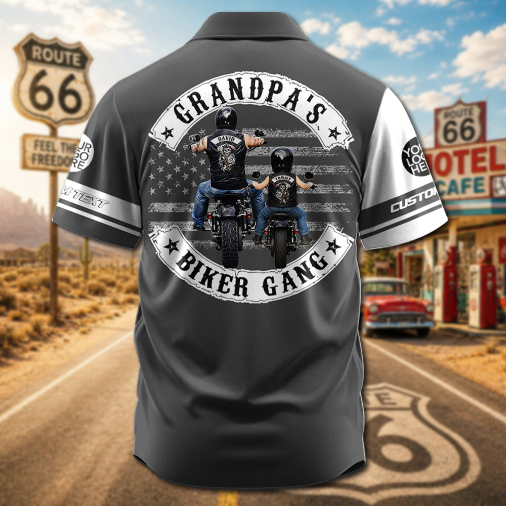 Grandpa’s Biker Gang - Personalized Upload Vechicle PhotoHawaiian Shirt - Personalized Gift For Dad, Grandpa, Biker A2110 Pt99