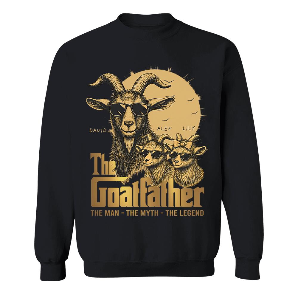 Goat Father The Man The Myth The Legend, Personalized T-Shirt Father Day, Gifts for Dad Husband, Funny Papa  Tshirt Cool Goat Father Tee MI209 Nh00