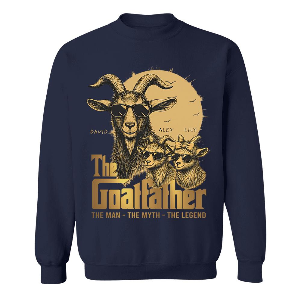 Goat Father The Man The Myth The Legend, Personalized T-Shirt Father Day, Gifts for Dad Husband, Funny Papa  Tshirt Cool Goat Father Tee MI209 Nh00