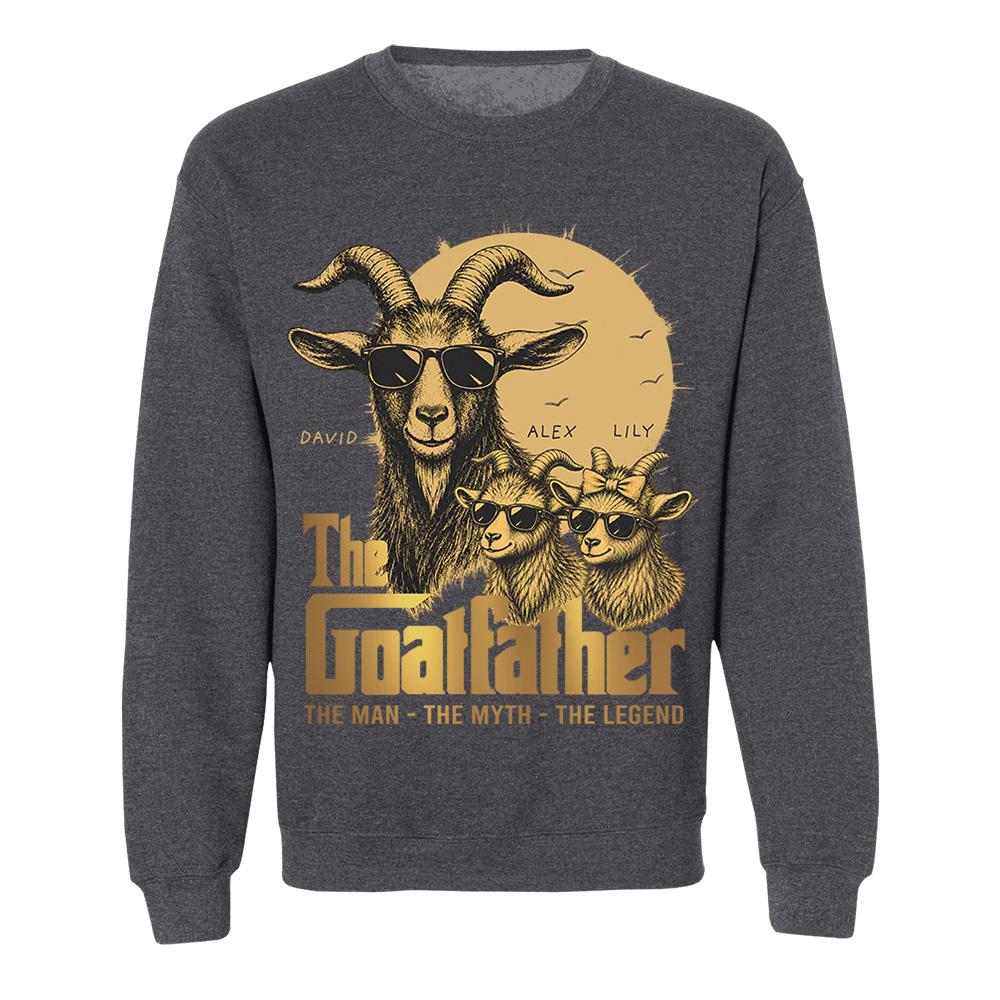 Goat Father The Man The Myth The Legend, Personalized T-Shirt Father Day, Gifts for Dad Husband, Funny Papa  Tshirt Cool Goat Father Tee MI209 Nh00