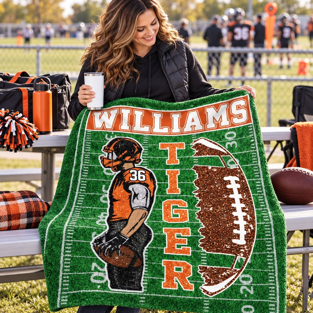 Personalized Football Team Blanket, Football Blanket, Team Football Gift Blanket Na02 T24