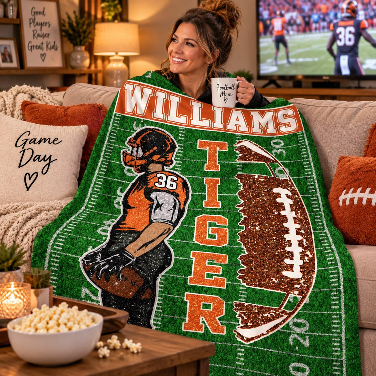 Personalized Football Team Blanket, Football Blanket, Team Football Gift Blanket Na02 T24