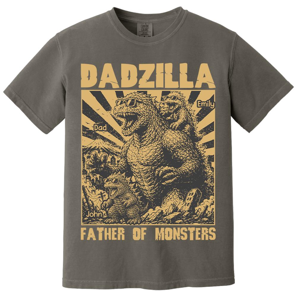 Personalized Dadzilla T-Shirt Father Day Gifts for Dad Funny Papa Tshirt Cool Daddy Dinosaur Tee Vr2