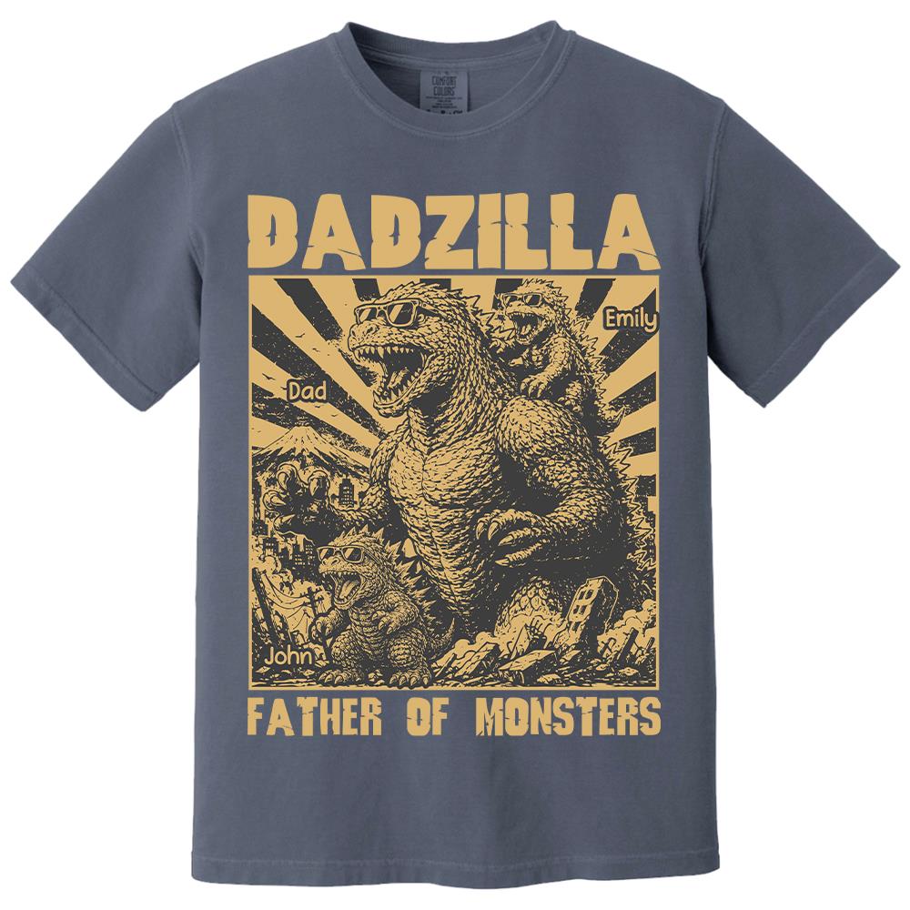 Personalized Dadzilla T-Shirt Father Day Gifts for Dad Funny Papa Tshirt Cool Daddy Dinosaur Tee Vr2