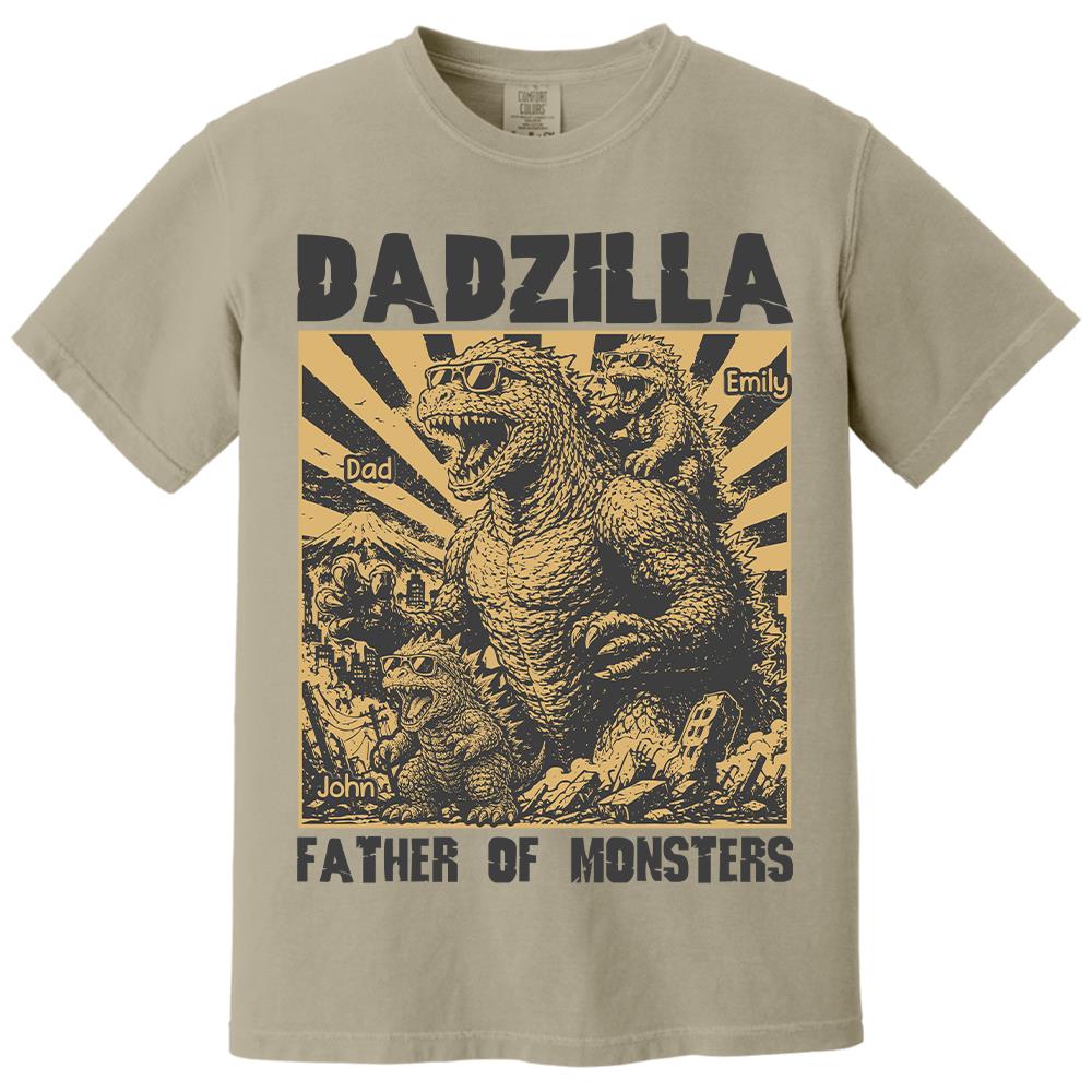 Personalized Dadzilla T-Shirt Father Day Gifts for Dad Funny Papa Tshirt Cool Daddy Dinosaur Tee Vr2