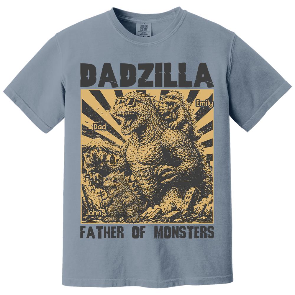 Personalized Dadzilla T-Shirt Father Day Gifts for Dad Funny Papa Tshirt Cool Daddy Dinosaur Tee Vr2