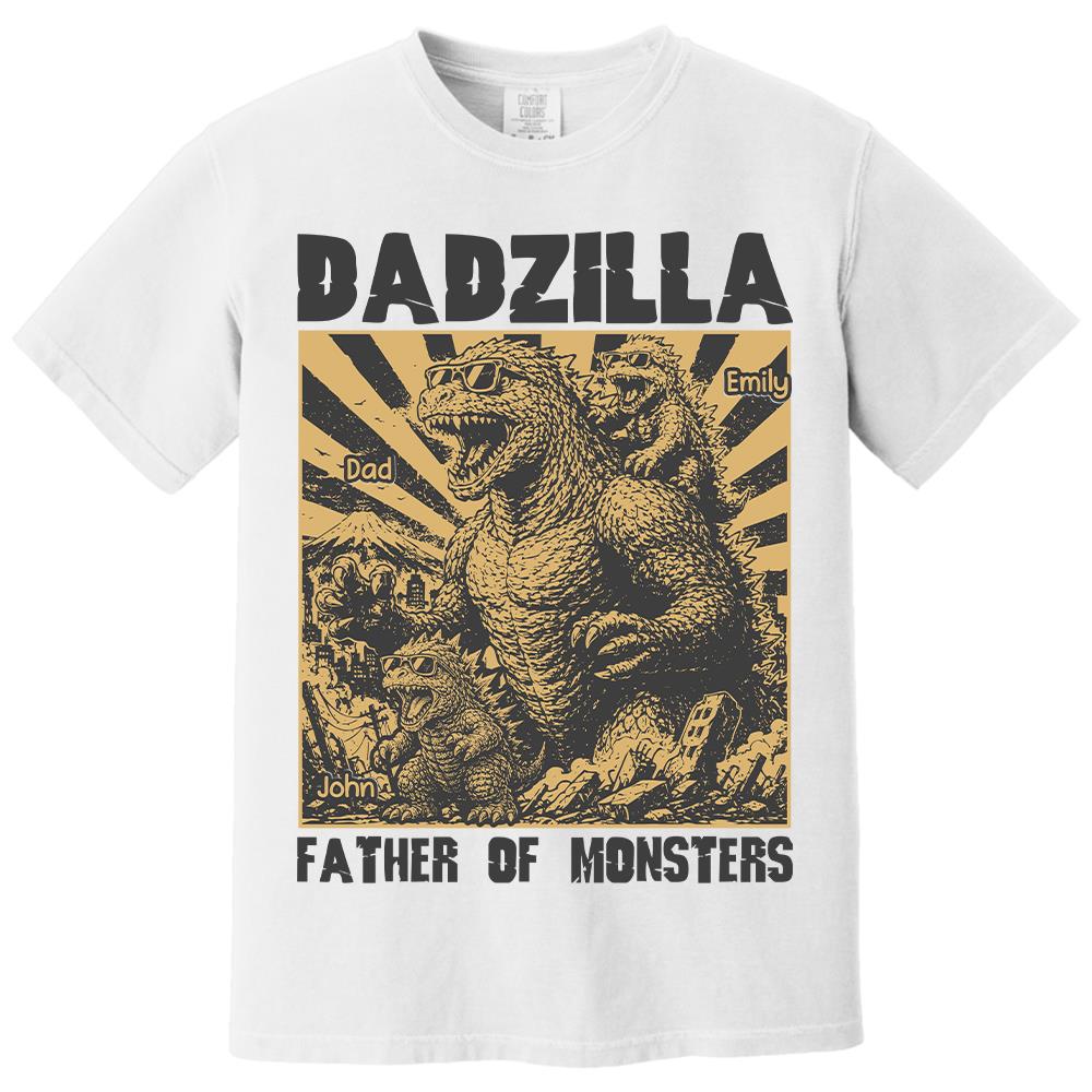 Personalized Dadzilla T-Shirt Father Day Gifts for Dad Funny Papa Tshirt Cool Daddy Dinosaur Tee Vr2