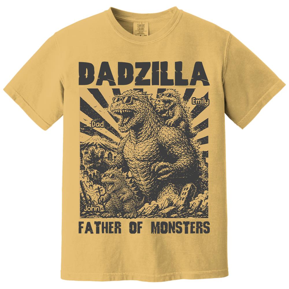 Personalized Dadzilla T-Shirt Father Day Gifts for Dad Funny Papa Tshirt Cool Daddy Dinosaur Tee Vr2