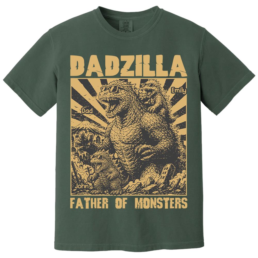 Personalized Dadzilla T-Shirt Father Day Gifts for Dad Funny Papa Tshirt Cool Daddy Dinosaur Tee Vr2