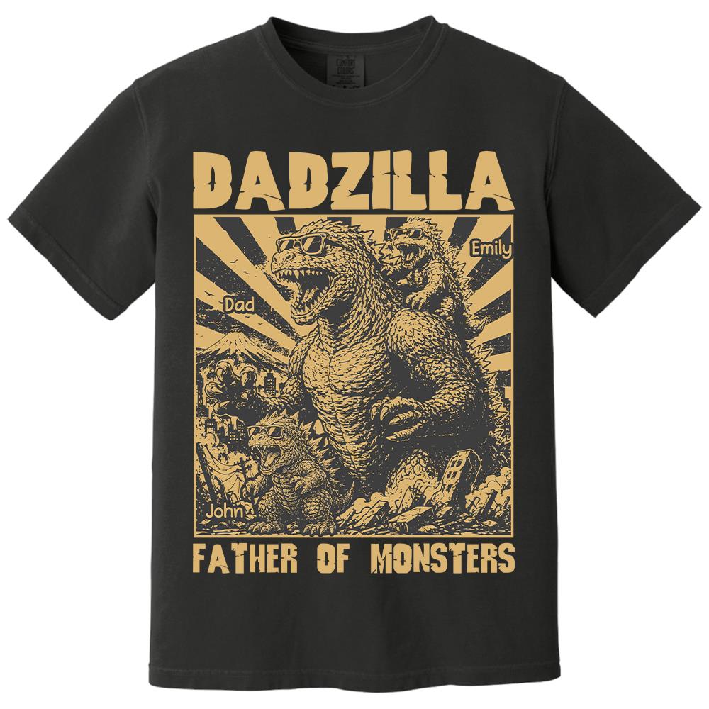 Personalized Dadzilla T-Shirt Father Day Gifts for Dad Funny Papa Tshirt Cool Daddy Dinosaur Tee Vr2