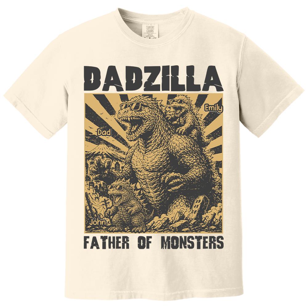 Personalized Dadzilla T-Shirt Father Day Gifts for Dad Funny Papa Tshirt Cool Daddy Dinosaur Tee Vr2