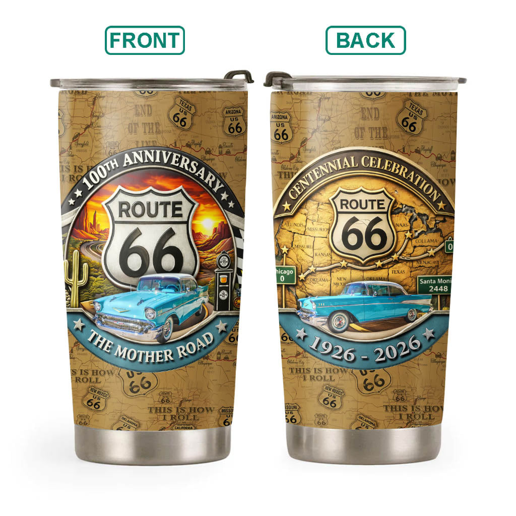 Celebrate 100 Years of Road Route 66 - Custom Car's Photo Tumbler A2110 Pt99
