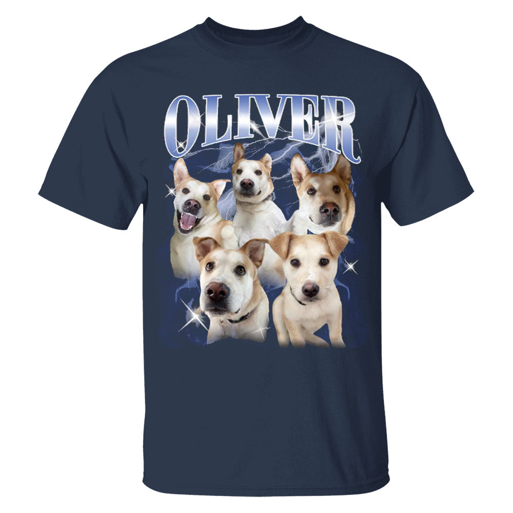 Custom Vintage Pet Shirt - Personalized Dog Bootleg Rap Tee, Retro 90s Graphic T-Shirt, Dog Lover Apparel, Custom Pet Face Design