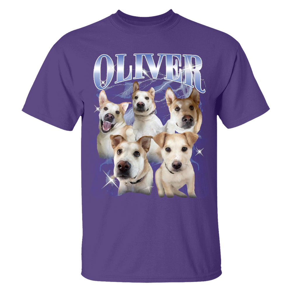 Custom Vintage Pet Shirt - Personalized Dog Bootleg Rap Tee, Retro 90s Graphic T-Shirt, Dog Lover Apparel, Custom Pet Face Design