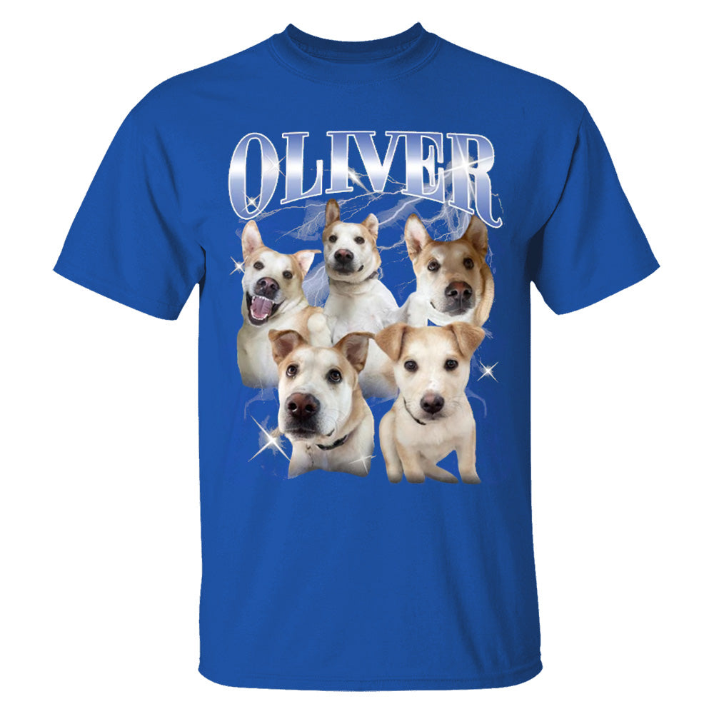 Custom Vintage Pet Shirt - Personalized Dog Bootleg Rap Tee, Retro 90s Graphic T-Shirt, Dog Lover Apparel, Custom Pet Face Design