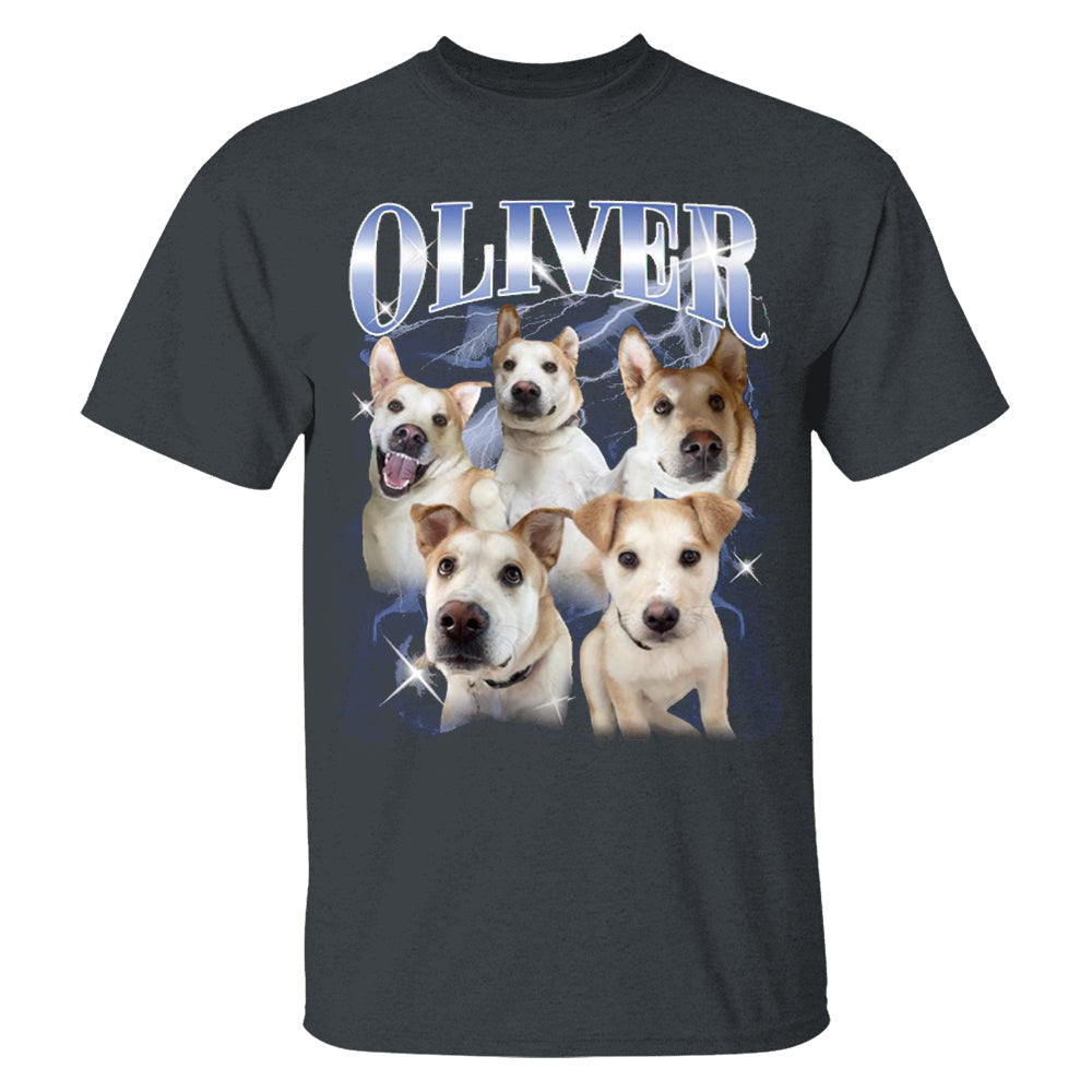 Custom Vintage Pet Shirt - Personalized Dog Bootleg Rap Tee, Retro 90s Graphic T-Shirt, Dog Lover Apparel, Custom Pet Face Design